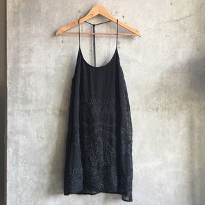 urban outfitters | beaded black babydoll dress